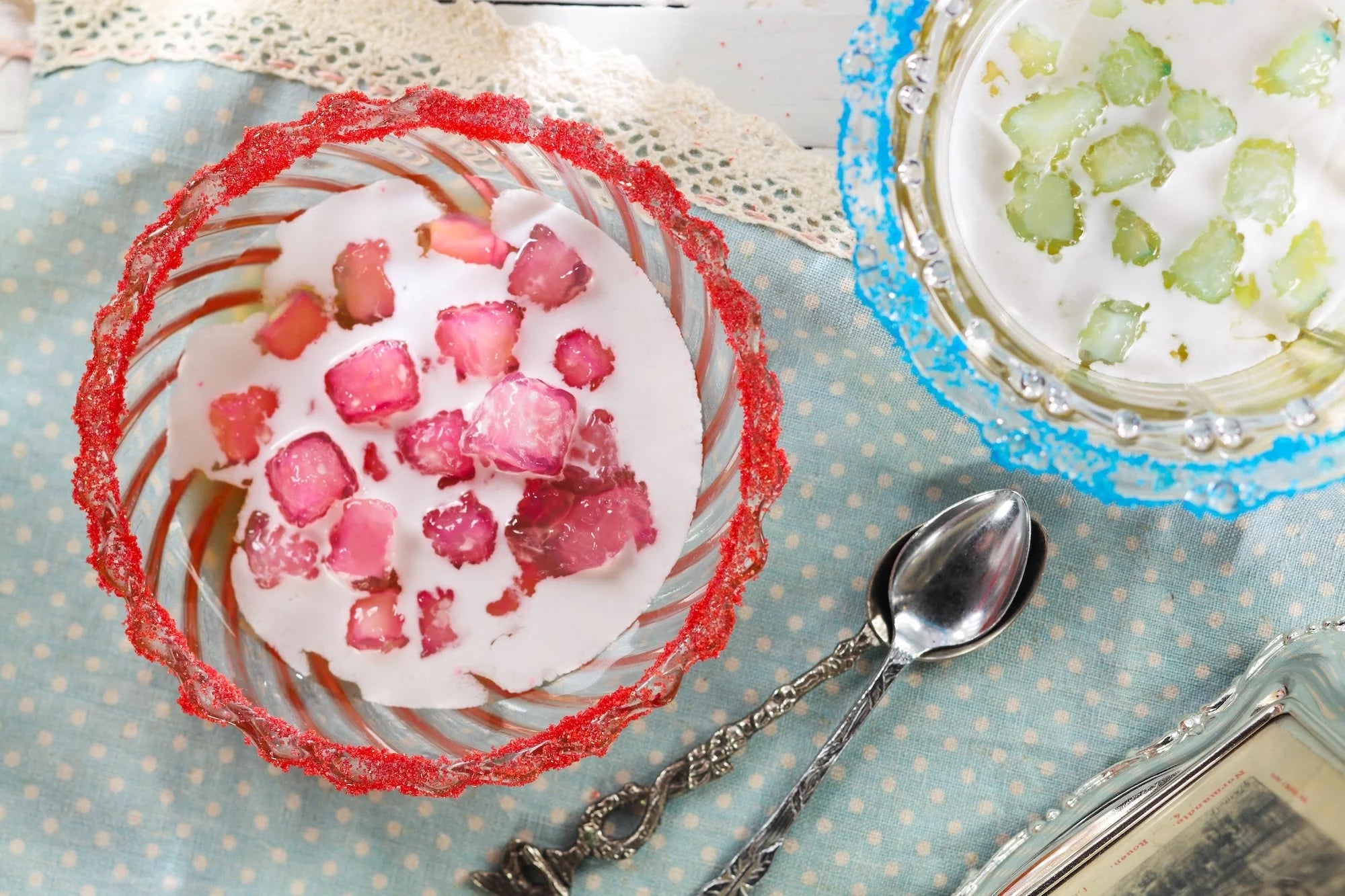 Ruby in Sweet Coconut Milk plated with fresh Thai herbs and jasmine rice