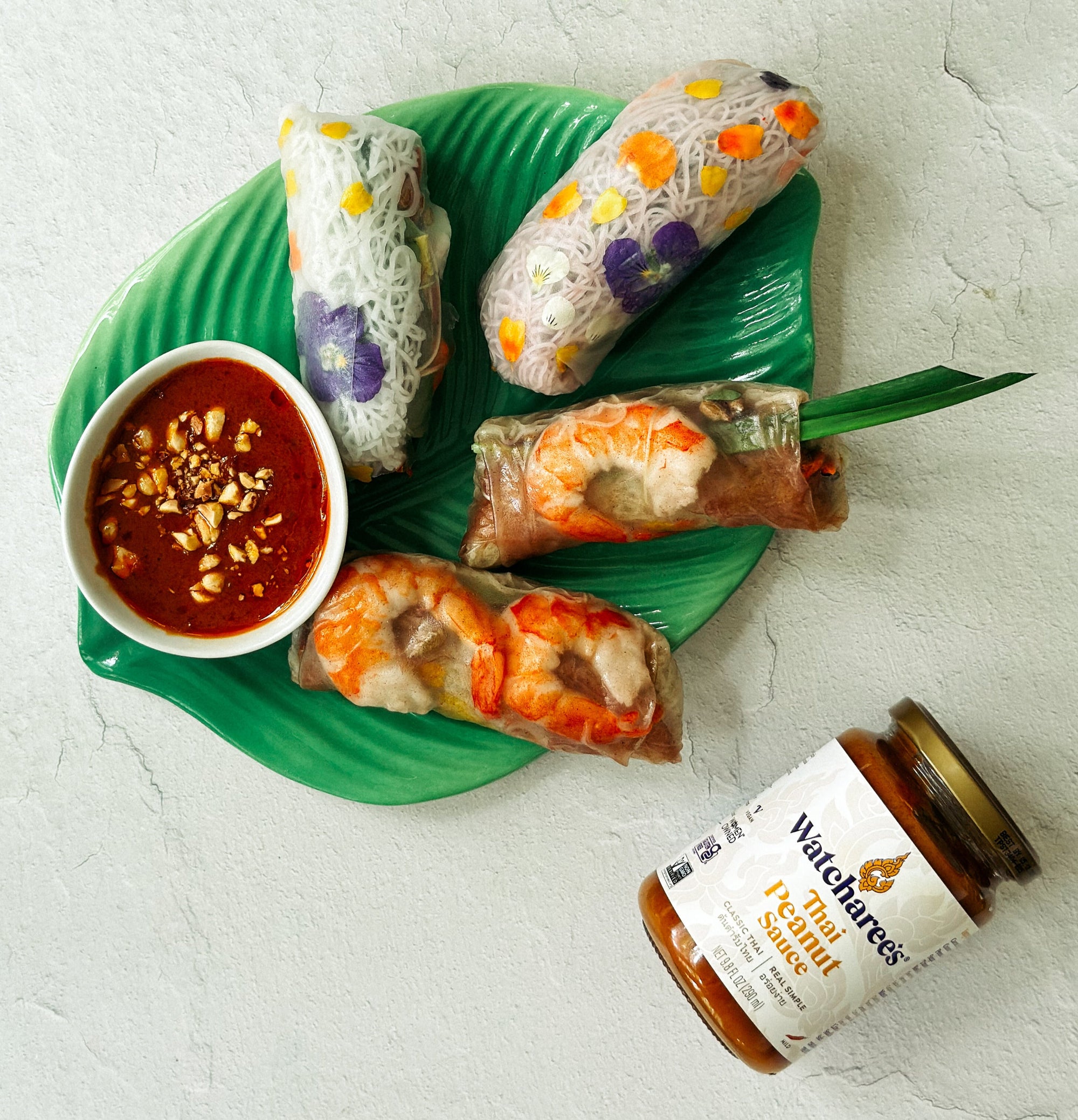 Vietnamese-Inspired Summer Rolls with Watcharee's Thai Peanut Sauce