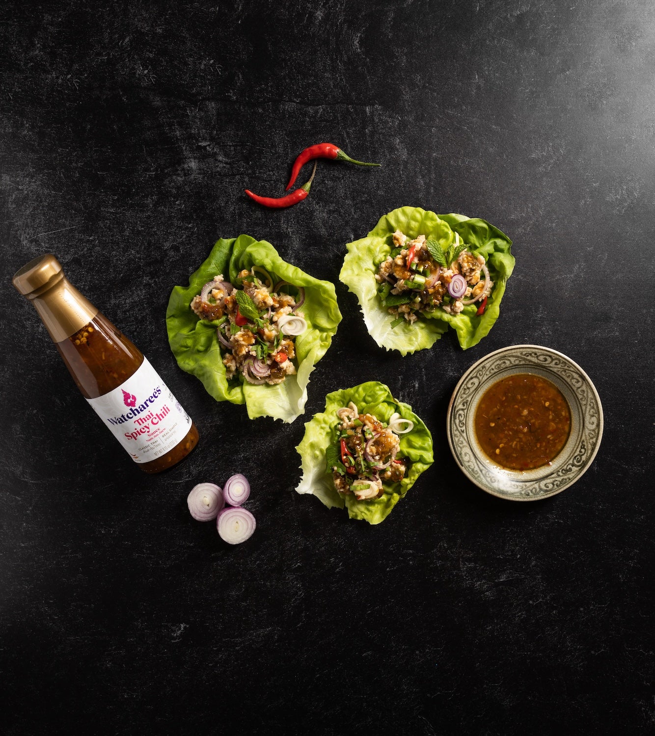Thai-inspired Ground Turkey and Lettuce with Thai Spicy Chili Sauce