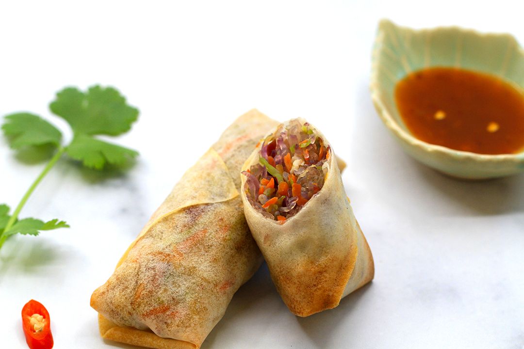 Crispy Thai Spring Rolls with Pad Thai Sauce