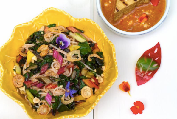 Rainbow Chard and Thai Peanut Sauce