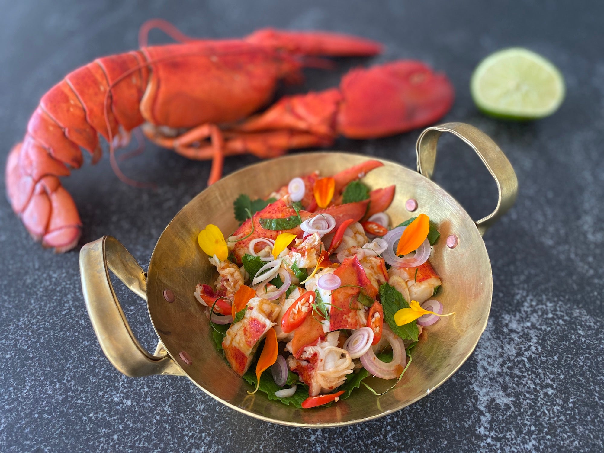 Lemongrass Lobster Salad with Pad Thai Sauce